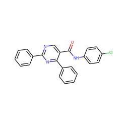 O=C(Nc1ccc(Cl)cc1)c1cnc(-c2ccccc2)nc1-c1ccccc1 ZINC000001401655