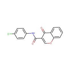 O=C(Nc1ccc(Cl)cc1)c1coc2ccccc2c1=O ZINC000072113105