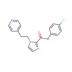 O=C(Nc1ccc(Cl)cc1)c1nccn1CCc1ccncc1 ZINC000028822066