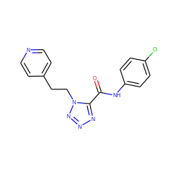 O=C(Nc1ccc(Cl)cc1)c1nnnn1CCc1ccncc1 ZINC000028822084