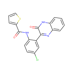 O=C(Nc1ccc(Cl)cc1-c1nc2ccccc2[nH]c1=O)c1cccs1 ZINC000004320293