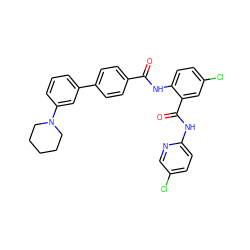 O=C(Nc1ccc(Cl)cc1C(=O)Nc1ccc(Cl)cn1)c1ccc(-c2cccc(N3CCCCC3)c2)cc1 ZINC000028090976