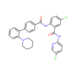 O=C(Nc1ccc(Cl)cc1C(=O)Nc1ccc(Cl)cn1)c1ccc(-c2ccccc2N2CCCCC2)cc1 ZINC000028093192