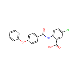 O=C(Nc1ccc(Cl)cc1C(=O)O)c1ccc(Oc2ccccc2)cc1 ZINC000113791823