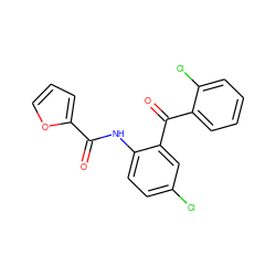 O=C(Nc1ccc(Cl)cc1C(=O)c1ccccc1Cl)c1ccco1 ZINC000001196663