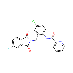 O=C(Nc1ccc(Cl)cc1CN1C(=O)c2ccc(F)cc2C1=O)c1ccccn1 ZINC000028948845