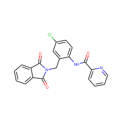 O=C(Nc1ccc(Cl)cc1CN1C(=O)c2ccccc2C1=O)c1ccccn1 ZINC000013584932