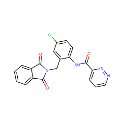 O=C(Nc1ccc(Cl)cc1CN1C(=O)c2ccccc2C1=O)c1cccnn1 ZINC000028948876