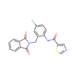 O=C(Nc1ccc(Cl)cc1CN1C(=O)c2ccccc2C1=O)c1cncs1 ZINC000028948909