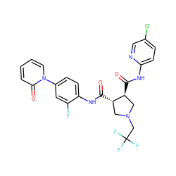 O=C(Nc1ccc(Cl)cn1)[C@H]1CN(CC(F)(F)F)C[C@@H]1C(=O)Nc1ccc(-n2ccccc2=O)cc1F ZINC000058576229