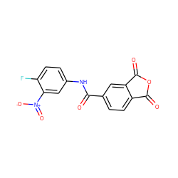 O=C(Nc1ccc(F)c([N+](=O)[O-])c1)c1ccc2c(c1)C(=O)OC2=O ZINC000017465972