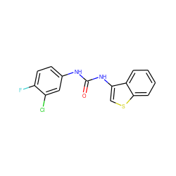 O=C(Nc1ccc(F)c(Cl)c1)Nc1csc2ccccc12 ZINC000000159393