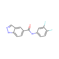 O=C(Nc1ccc(F)c(F)c1)c1ccc2[nH]ncc2c1 ZINC000082271502