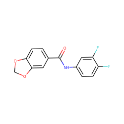 O=C(Nc1ccc(F)c(F)c1)c1ccc2c(c1)OCO2 ZINC000000035566