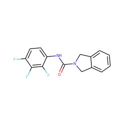 O=C(Nc1ccc(F)c(F)c1F)N1Cc2ccccc2C1 ZINC000106315651