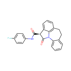 O=C(Nc1ccc(F)cc1)[C@@H]1C(=O)N2c3ccccc3CCc3cccc1c32 ZINC000026162836