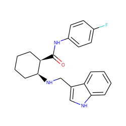 O=C(Nc1ccc(F)cc1)[C@@H]1CCCC[C@@H]1NCc1c[nH]c2ccccc12 ZINC000169351366