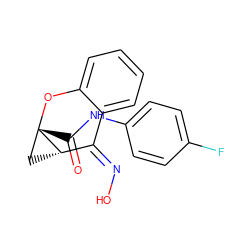 O=C(Nc1ccc(F)cc1)[C@]12C[C@H]1/C(=N\O)c1ccccc1O2 ZINC000066258519