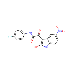 O=C(Nc1ccc(F)cc1)C(=O)c1c(O)[nH]c2ccc([N+](=O)[O-])cc12 ZINC000006883268