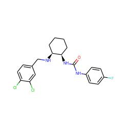 O=C(Nc1ccc(F)cc1)N[C@@H]1CCCC[C@@H]1NCc1ccc(Cl)c(Cl)c1 ZINC000169350918