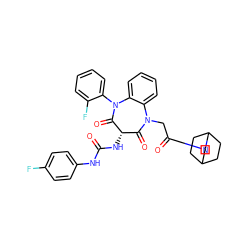 O=C(Nc1ccc(F)cc1)N[C@H]1C(=O)N(CC(=O)N2CC3CCC(CC3)C2)c2ccccc2N(c2ccccc2F)C1=O ZINC000101272123