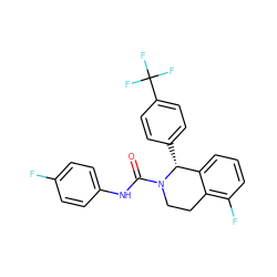 O=C(Nc1ccc(F)cc1)N1CCc2c(F)cccc2[C@H]1c1ccc(C(F)(F)F)cc1 ZINC000084759617