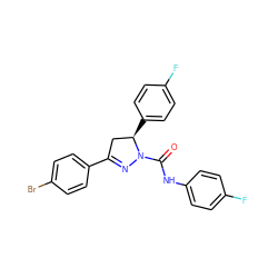 O=C(Nc1ccc(F)cc1)N1N=C(c2ccc(Br)cc2)C[C@H]1c1ccc(F)cc1 ZINC001772642531