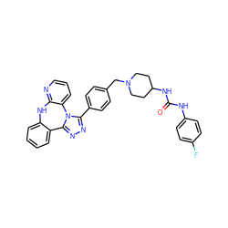 O=C(Nc1ccc(F)cc1)NC1CCN(Cc2ccc(-c3nnc4n3-c3cccnc3Nc3ccccc3-4)cc2)CC1 ZINC000096174098