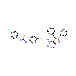 O=C(Nc1ccc(F)cc1)Nc1ccc(CCNc2ncnc3oc(-c4ccccc4)c(-c4ccccc4)c23)cc1 ZINC000096272637