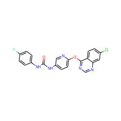 O=C(Nc1ccc(F)cc1)Nc1ccc(Oc2ncnc3cc(Cl)ccc23)nc1 ZINC000001033961