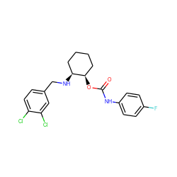 O=C(Nc1ccc(F)cc1)O[C@@H]1CCCC[C@@H]1NCc1ccc(Cl)c(Cl)c1 ZINC000169350920