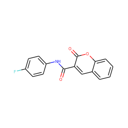 O=C(Nc1ccc(F)cc1)c1cc2ccccc2oc1=O ZINC000000067959