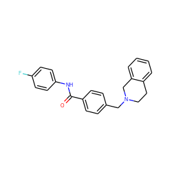 O=C(Nc1ccc(F)cc1)c1ccc(CN2CCc3ccccc3C2)cc1 ZINC000019812519