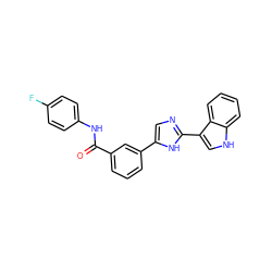 O=C(Nc1ccc(F)cc1)c1cccc(-c2cnc(-c3c[nH]c4ccccc34)[nH]2)c1 ZINC001772654065