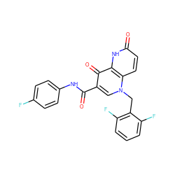 O=C(Nc1ccc(F)cc1)c1cn(Cc2c(F)cccc2F)c2ccc(=O)[nH]c2c1=O ZINC000073196229