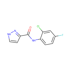 O=C(Nc1ccc(F)cc1Cl)c1cc[nH]n1 ZINC000146713654