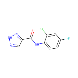 O=C(Nc1ccc(F)cc1Cl)c1cn[nH]n1 ZINC000088383543