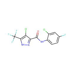 O=C(Nc1ccc(F)cc1Cl)c1n[nH]c(C(F)(F)F)c1Cl ZINC000137126605