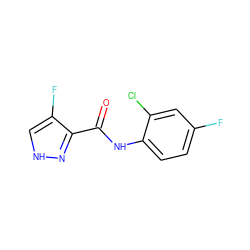 O=C(Nc1ccc(F)cc1Cl)c1n[nH]cc1F ZINC000043152971