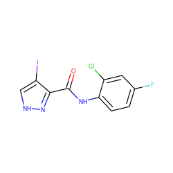 O=C(Nc1ccc(F)cc1Cl)c1n[nH]cc1I ZINC000473097834