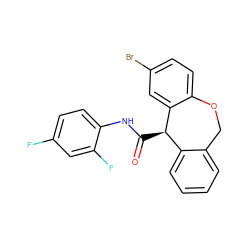 O=C(Nc1ccc(F)cc1F)[C@@H]1c2ccccc2COc2ccc(Br)cc21 ZINC000013735086