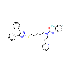 O=C(Nc1ccc(F)cc1F)N(CCCCCSc1nc(-c2ccccc2)c(-c2ccccc2)[nH]1)CCc1ccccn1 ZINC000029471998