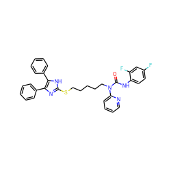 O=C(Nc1ccc(F)cc1F)N(CCCCCSc1nc(-c2ccccc2)c(-c2ccccc2)[nH]1)c1ccccn1 ZINC000003943701