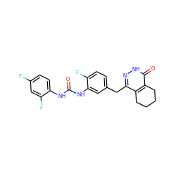 O=C(Nc1ccc(F)cc1F)Nc1cc(Cc2n[nH]c(=O)c3c2CCCC3)ccc1F ZINC000149005732