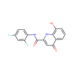 O=C(Nc1ccc(F)cc1F)c1cc(=O)c2cccc(O)c2[nH]1 ZINC000082151767