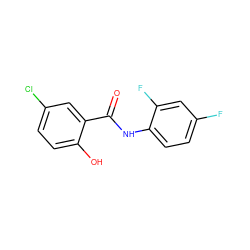 O=C(Nc1ccc(F)cc1F)c1cc(Cl)ccc1O ZINC000000139741