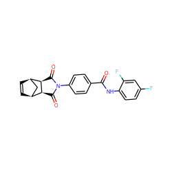 O=C(Nc1ccc(F)cc1F)c1ccc(N2C(=O)[C@H]3[C@H]4C=C[C@H](C4)[C@H]3C2=O)cc1 ZINC000043011323