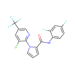 O=C(Nc1ccc(F)cc1F)c1cccn1-c1ncc(C(F)(F)F)cc1Cl ZINC000001392017