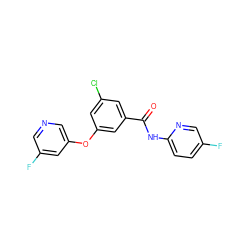 O=C(Nc1ccc(F)cn1)c1cc(Cl)cc(Oc2cncc(F)c2)c1 ZINC000096939148