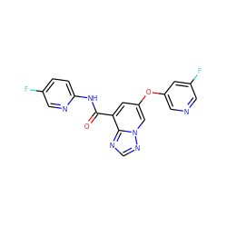 O=C(Nc1ccc(F)cn1)c1cc(Oc2cncc(F)c2)cn2ncnc12 ZINC000230526898